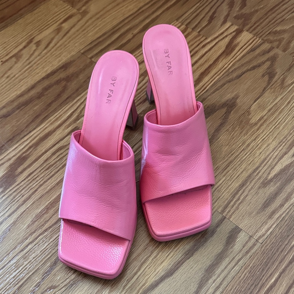 BY FAR Vibrant Pink Mules